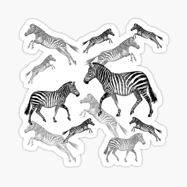 Item preview, Leaping Zebras - White background designed and sold by Linda Sholberg.