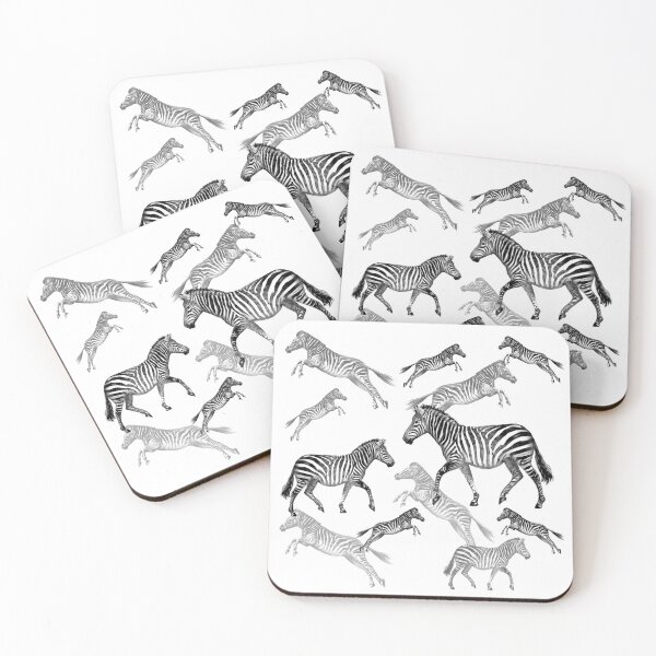 Item preview, Leaping Zebras - White background designed and sold by Linda Sholberg.
