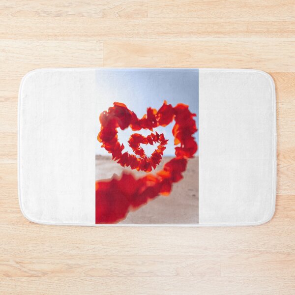 Item preview, Red Flower on White sand Heart designed and sold by Tanesh123.