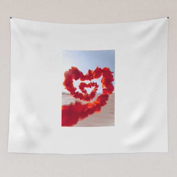 Item preview, Red Flower on White sand Heart designed and sold by Tanesh123.