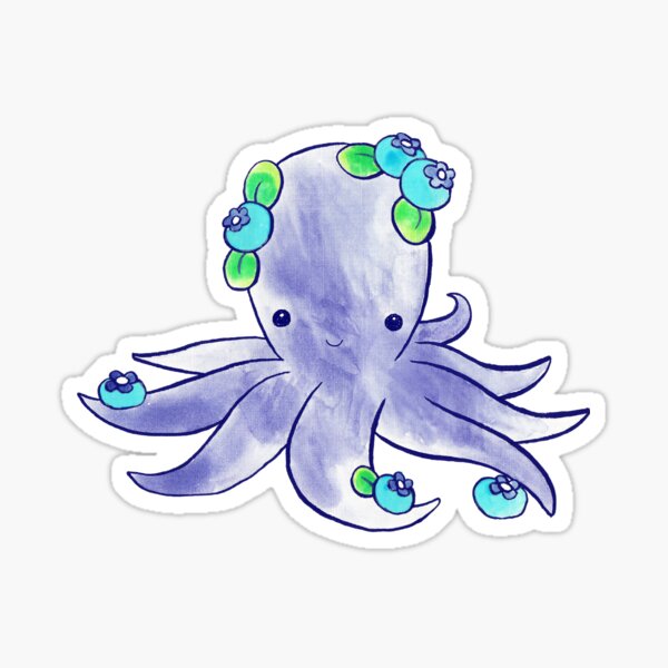 Artikel-Vorschau von Blaubeere-Kraken-Aquarell, designt und verkauft von SaradaBoru.