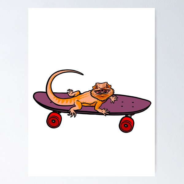 Item preview, Bearded Dragon riding a Skateboard designed and sold by Loui LeJeune.