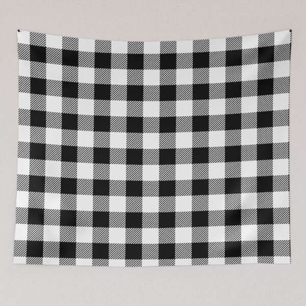 Item preview, White Black Large Buffalo Plaid Gingham Print All Over designed and sold by Feeling Artsy.