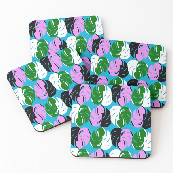 Item preview, Monstera Albo Bright Pattern Print designed and sold by VibrantByNature.