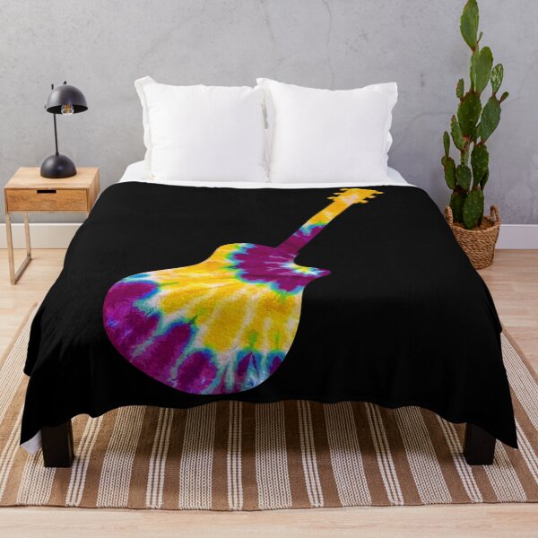 Item preview, Yellow and Purple Swirl Tie Dye Dreadnought Acoustic Guitar designed and sold by ILoveTieDye.