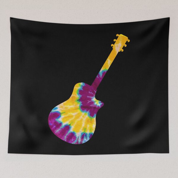 Item preview, Yellow and Purple Swirl Tie Dye Dreadnought Acoustic Guitar designed and sold by ILoveTieDye.