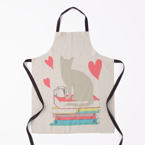 Item preview, Cat silhouette coffee tea books hearts designed and sold by gogo-jr.