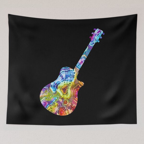 Item preview, Rainbow Pebble Tie Dye Dreadnought Acoustic Guitar designed and sold by ILoveTieDye.