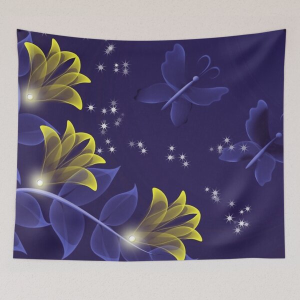Artikelvorschau, Blaue und goldene Blumenware entworfen und verkauft von cindyfordyce.