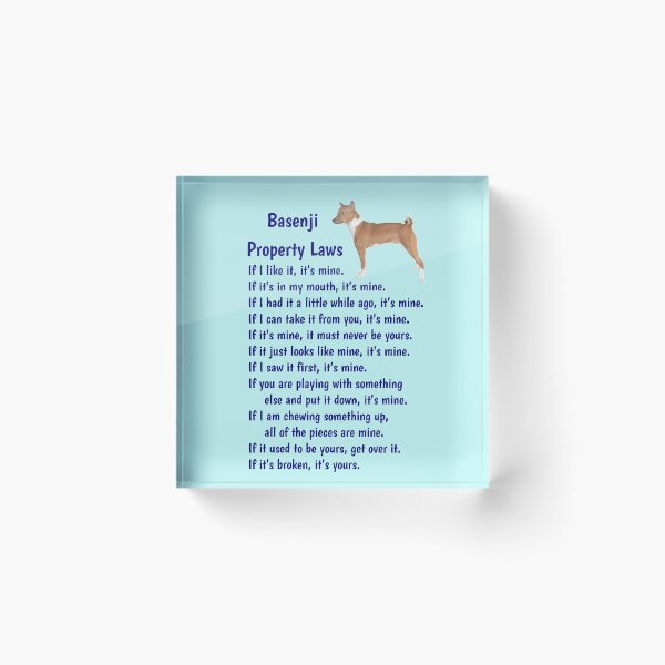 Item preview, Basenji - property laws  designed and sold by thepetcellar.