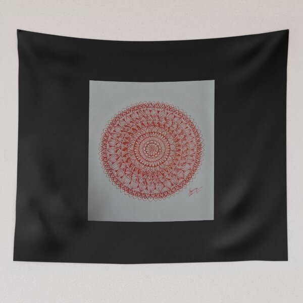 Item preview, red mandala designed and sold by Singh-priya.