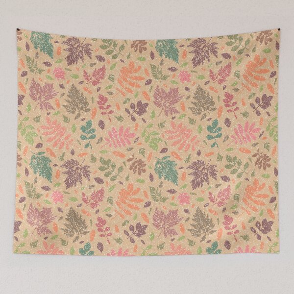 Item preview, Multicolor autumn frost leaves. Wild herbs seamless pattern on beige. Autumn leaf fall. Wild life. designed and sold by Yulia Chepurova.