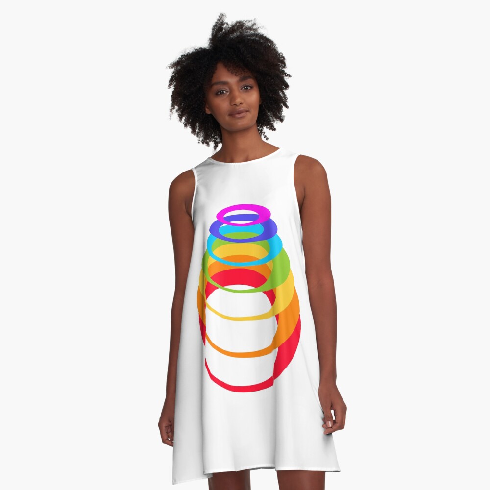 Vista previa del artículo con la obra «Vestido acampanado», diseñado y vendido por Riograf.