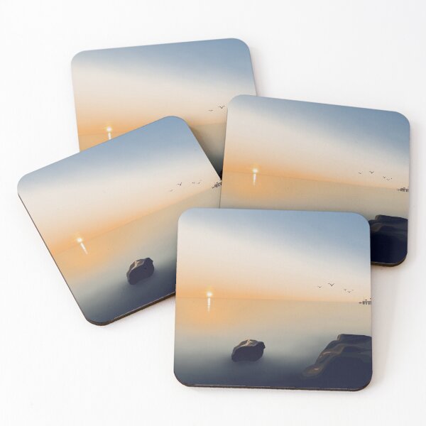 Item preview, Golden Sunrise Minimalistic Landscape Digital Illustration designed and sold by AlmightyClaire.