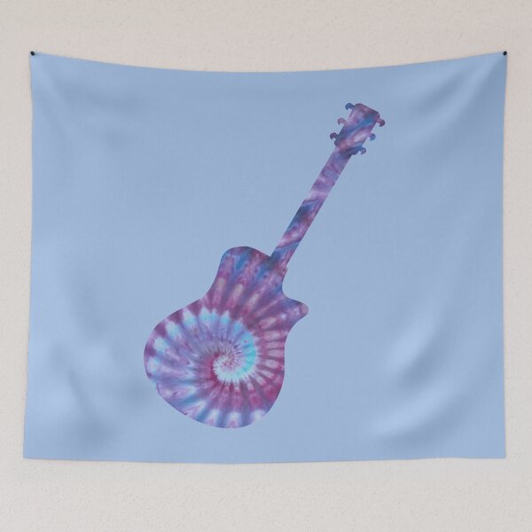 Item preview, Blue and Purple Spiral Tie Dye Dreadnought Acoustic Guitar designed and sold by ILoveTieDye.
