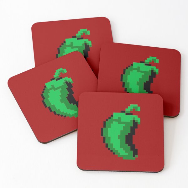 Item preview, Green jalapeño pepper pixel art designed and sold by MercrediCanon.