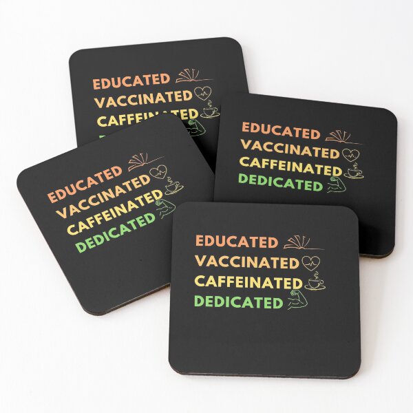 Item preview, Educated, Vaccinated, Caffeinated, Dedicated designed and sold by HBThoughts.