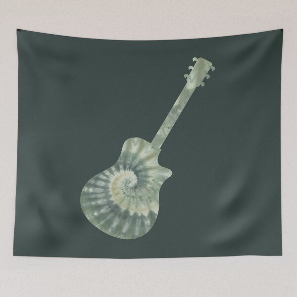 Item preview, Green Earth Tone Spiral Tie Dye Dreadnought Acoustic Guitar designed and sold by ILoveTieDye.