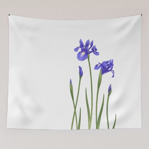 Item preview, Blue Iris Blossoms designed and sold by Iker Paz Studio.