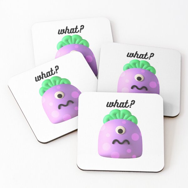 Item preview, Cute purple and green monster asking, what? designed and sold by cheeseonbread.