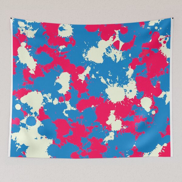 Item preview, Retro Wash Blue, Cream and Red Paint Splatter designed and sold by BigTexFunkadelic.