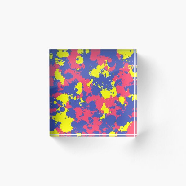 Item preview, Salpicadura de pintura azul, amarilla y coral designed and sold by BigTexFunkadelic.
