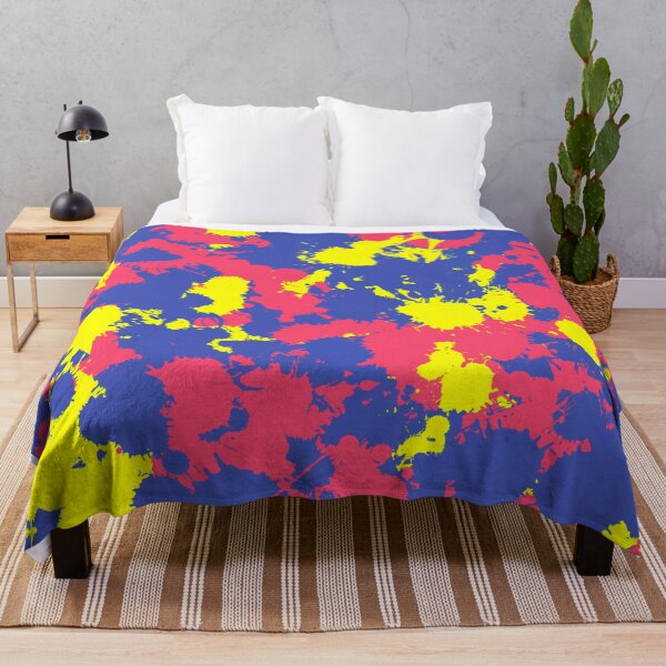 Item preview, Blue, Yellow and Coral Paint Splatter designed and sold by BigTexFunkadelic.