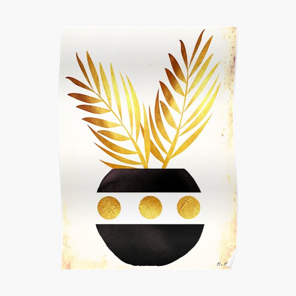 Minimalist leaf vase mama art Poster
