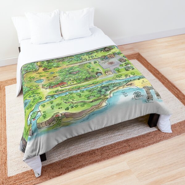 Stardew Valley Map Poster Comforter
