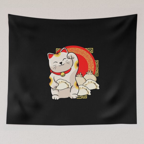 Item preview, Calico Cat Eats Dumpling designed and sold by ElBeDesigns.
