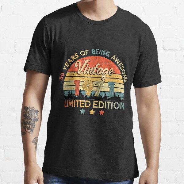 50.os regalos de cumpleaños, cumpleaños vintage de 1971, 50.o cumpleaños, 50.os regalos de cumpleaños para hombres, 50.os regalos de cumpleaños para mujeres Camiseta esencial