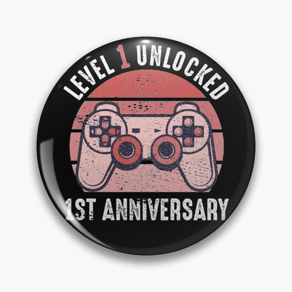 Item preview, Level 1 Unlocked 1st Anniversary Gamer designed and sold by RandomStuffShop.