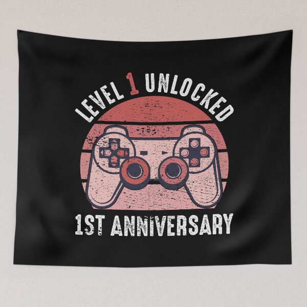 Item preview, Level 1 Unlocked 1st Anniversary Gamer designed and sold by RandomStuffShop.