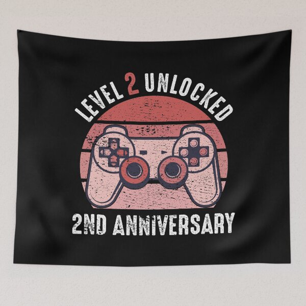 Item preview, Level 2 Unlocked 2nd Anniversary Gamer designed and sold by RandomStuffShop.