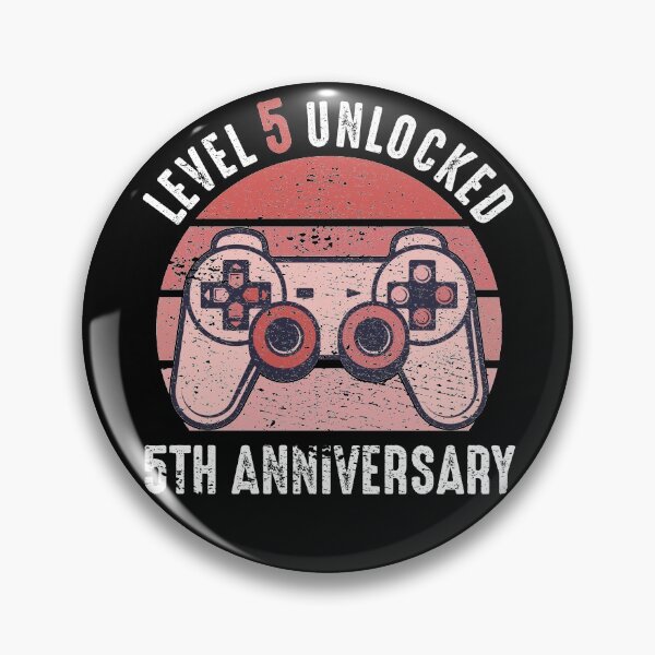 Item preview, Level 5 Unlocked 5th Anniversary Gamer designed and sold by RandomStuffShop.