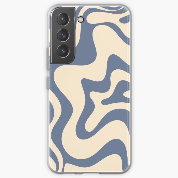 Liquid Swirl Retro Abstract Pattern in Stone Blue and Cream Samsung Galaxy Soft Case