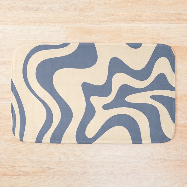 Item preview, Liquid Swirl Retro Abstract Pattern in Stone Blue and Cream designed and sold by kierkegaard.