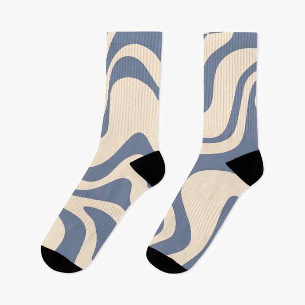 Item preview, Liquid Swirl Retro Abstract Pattern in Stone Blue and Cream designed and sold by kierkegaard.