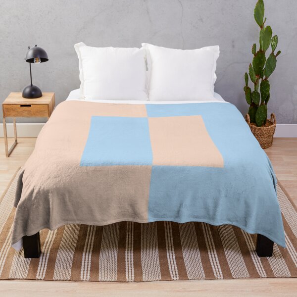 Item preview, Baby Blue and Peach Minimal Square Design 2021 Color of the Year Wild Blue Yonder and Natural Tan designed and sold by ColorOfTheYears.