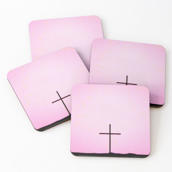 Item preview, pastel goth hillside cross pink sky designed and sold by frauenbrauen.