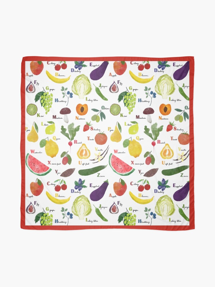 Panuelo Alfabeto Ingles Con Frutas Y Verduras De Lavishseason Redbubble