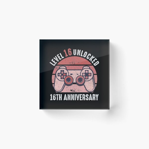 Item preview, Level 16 Unlocked 16th Anniversary Gamer designed and sold by RandomStuffShop.