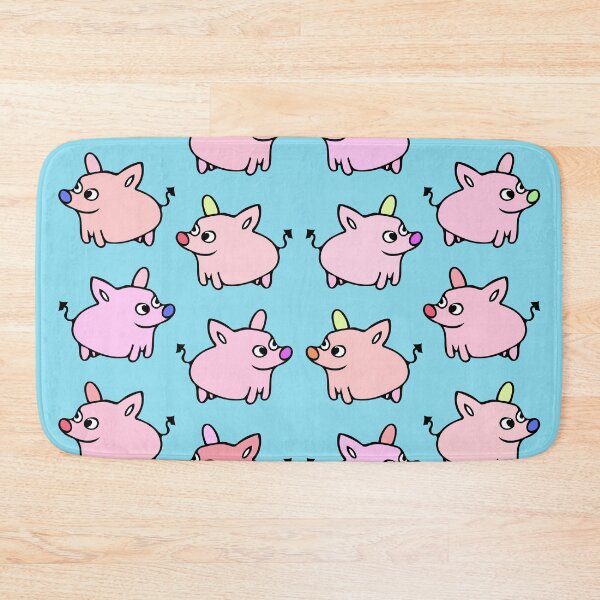 Item preview, Cute and Colorful Pig Pattern (blue) designed and sold by Davey's Designs.