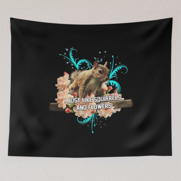 Item preview, squirrel with flowers designed and sold by koalas1414.