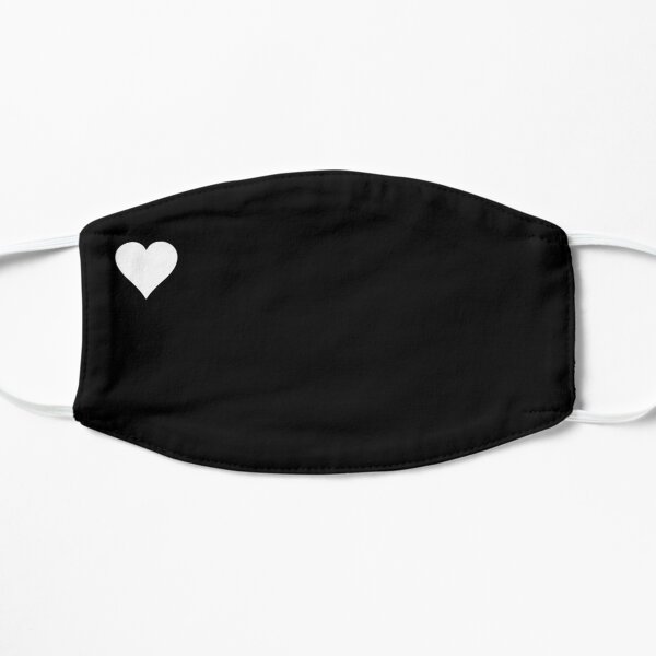 Mask heart / black Flat Mask