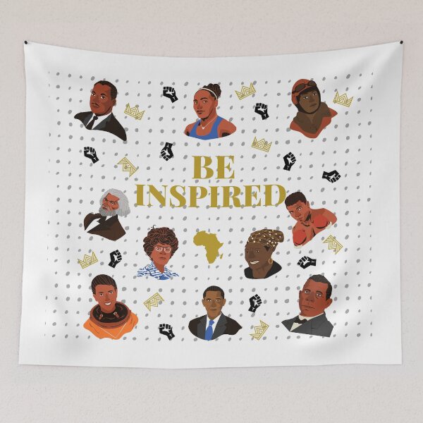Item preview, BE INSPIRED - BLACK LEGENDS GREY DOTS designed and sold by WokeWords.