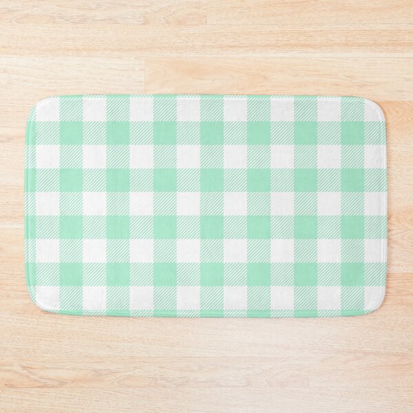 Item preview, Mint Green White Large Buffalo Plaid Gingham Print All Over designed and sold by Feeling Artsy.