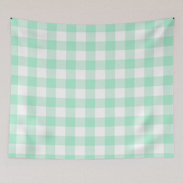 Item preview, Mint Green White Large Buffalo Plaid Gingham Print All Over designed and sold by Feeling Artsy.