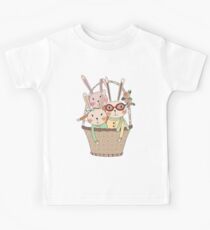 Easter Three Bunnies in a Basket Kids Tee