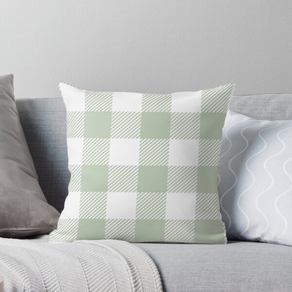 Item preview, Sage Green White Large Buffalo Plaid Gingham Print All Over designed and sold by Feeling Artsy.